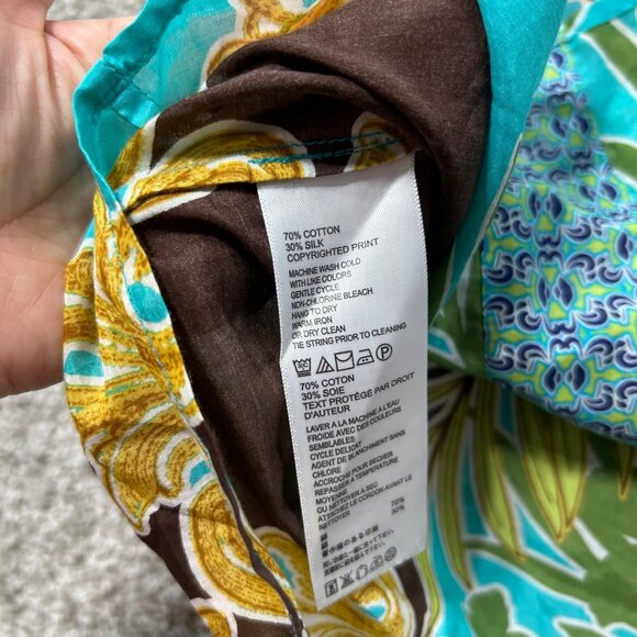 Tommy Bahama Womens Tropical Floral Print Tunic Top S/P Multicolor Short Sleeve - Picture 6 of 9